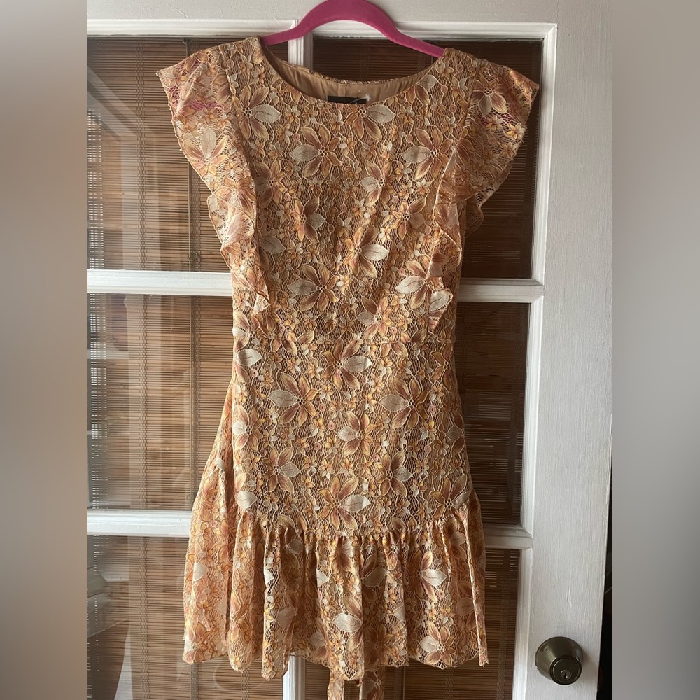 Majorelle Lace Mini Dress, Size small